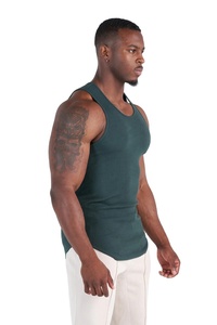 Débardeurs de sport personnalisés pour hommes en gros, 100 % coton, séchage rapide, respirants, col rond, style streetwear, modèle BFS-TT-004 - Product Image 2