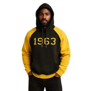 Année de fondation 1963 Iota Phi Theta Sweat à capuche noir à manches raglan dorées Vêtements de fraternité grecque Divine Nine HBCU - Product Image 1