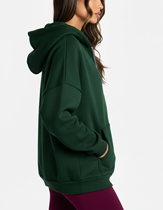 Sudadera de algodón 100% de alta calidad con cremallera de Color sólido pesado, sudadera con logotipo personalizado bordado, sudadera de calle con hombros caídos - Product Image 3