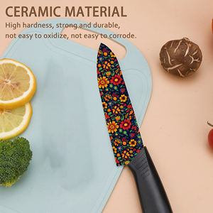 Ensemble de couteaux de chef professionnels populaires et très vendus avec lames en céramique, manches en plastique pour barbecue, prix d'usine, livraison gratuite - Product Image 5