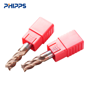 HRC65 طاحونة 4 الناي شقة فريزا المغلفة HRC55 كربيد نهاية مطحنة الصلب عالية العلف القاطع طحن - Product Image 2