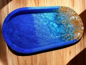 Resin <b>Decorative</b> Tray in Multiple Colors Cosmetic Organizer Home <b>Decor</b> Oval Resin Tray Vanity Tray High Quality - Product Image 2