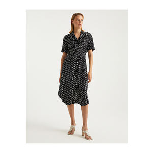 BGN Waist-Detailed Oversize <b>Viscose</b> Shirt-<b>Dress</b> S23D357 - Product Image 2
