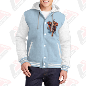 Men's Stylish Warm Eco-Friendly Varsity Jacket Hood 100% Cotton Fleece Beaded Embroidered Digital Printed Stonewashed Customized - Product Image 5