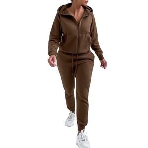 Nouveau élégant rue 2 pièces ensemble survêtement personnalisé bouffée imprimé survêtement pour femmes surdimensionné coton polaire en gros survêtements - Product Image 2