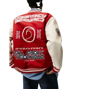 แจ็คเก็ตบอมเบอร์ผ้าวูล/โพลีเอสเตอร์แบบปรับแต่งได้ ยอดนิยมประจำปี 2025 สำหรับผู้ชาย พร้อมโลโก้ด้านหน้า กันลม สไตล์สตรีทแวร์ - Product Image 3