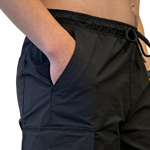 Shorts cargo décontractés en coton pour hommes, couleur unie, taille élastique avec cordon de serrage, séchage rapide, confortables pour le sport, le fitness, le jogging, l'entraînement et la gym - Product Image 2