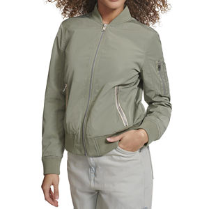 แจ็คเก็ตบอมเบอร์โลโก้สั่งทำ ขายส่ง เสื้อแจ็คเก็ตแฟชั่นผู้หญิง สไตล์วาร์ซิตี้ ซิปหน้าเต็มตัว สำหรับผู้หญิง - Product Image 1