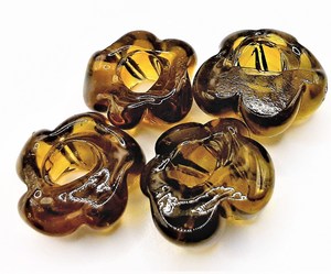 Cuentas de cristal verde oliva hechas a mano, gran agujero grueso, forma ovalada/redonda, venta al por mayor, suministro a granel, cuentas de cristal de Murano - Product Image 2