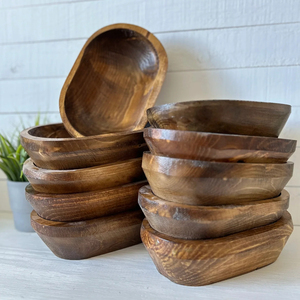 Bougie de bol de pâte en bois de forme ovale de Noël la plus vendue pour la décoration de Noël en gros bol en bois de bougie de cire de soja - Product Image 5