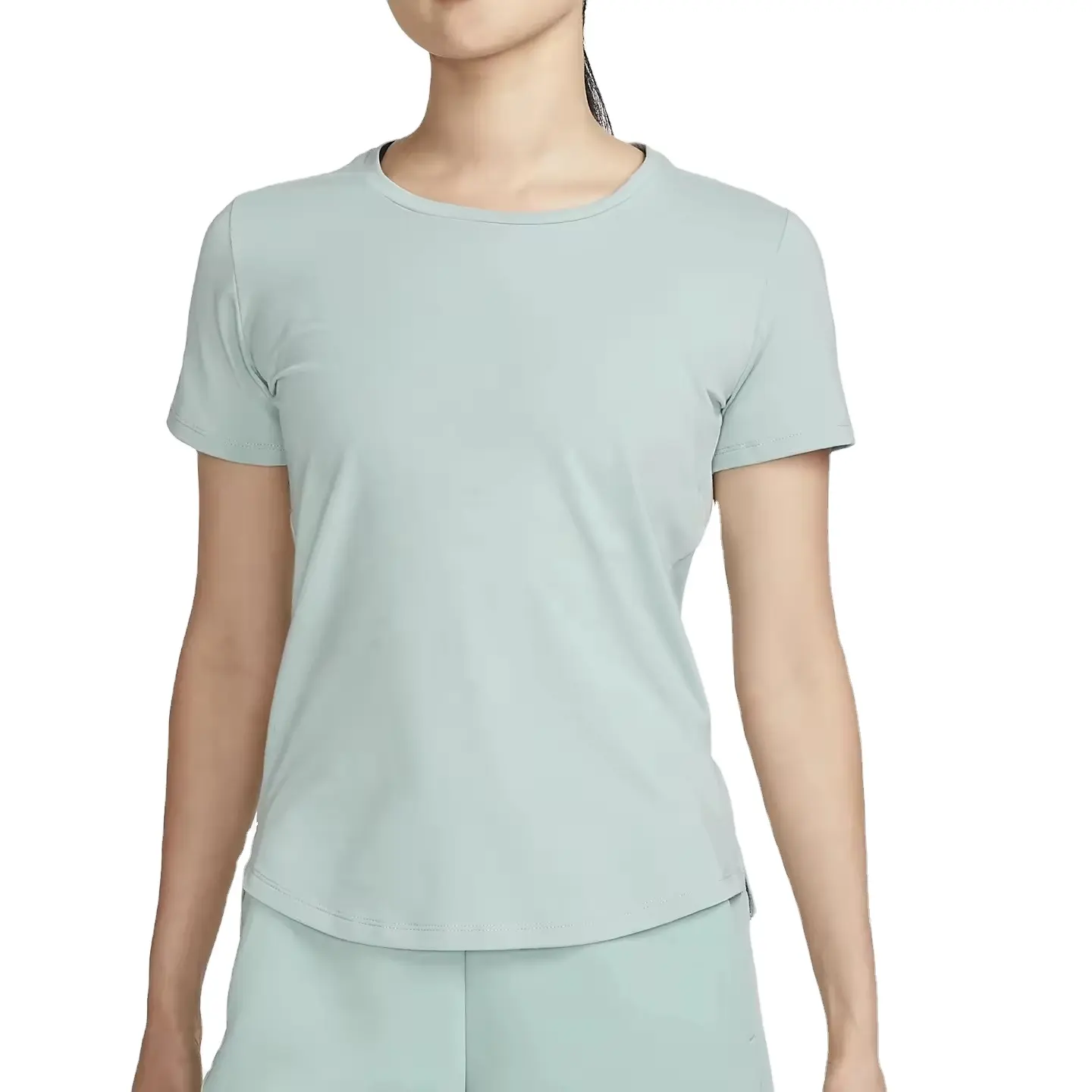Camiseta para mulheres com tecido de bambu personalizado, camiseta de algodão reciclado liso orgânico respirável com logotipo