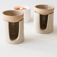 Lampe à parfum en céramique, diffuseur d'huiles essentielles, chauffe-bougie artisanal, écologique, très parfumé, réglable