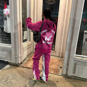 OEM Survêtement Pull à capuche et pantalon de survêtement pour femmes Sweat-shirt Jogger Ensemble 100% coton polaire 2 pièces Survêtements pour femmes - Product Image 3