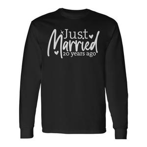 Maglietta a Maniche Lunghe per il 20° Anniversario di Matrimonio, 20 Anni di Matrimonio, Regalo Personalizzabile per Coppie, T-Shirt Promozionale - Product Image 1