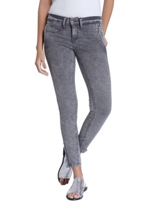 กางเกงยีนส์ผ้ายืดเอวสูงขาตรงสำหรับผู้หญิง,กางเกงขายาวสีพื้นทรงดินสอเข้ารูปผ้ายีนส์สไตล์วินเทจ - Product Image 5