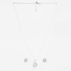 Conjunto de Anillo Solitario de Platino con Diamantes y Halo de Plata, Joyería Moderna con Diseño de Estrella para Bodas, Fiestas, Aniversarios, Idea de Regalo de Compromiso - Product Image 3