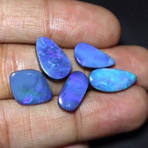 5 piezas de ópalo australiano doblete cabujón azul ópalo de fuego doblete ópalo ópalos australianos naturales para la fabricación de joyas de piedra - Product Image 4