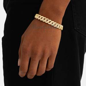 8,5mm 14K chapado en oro plata esterlina 925 VVS moissanita corte brillante Iced Cuban Link pulsera mujeres joyería fina de Hip Hop - Product Image 2