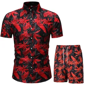 Conjunto Hawaiano unisex con estampado personalizado OEM, figura de estrella ecológica de verano de manga corta transpirable de talla grande y alta calidad - Product Image 5