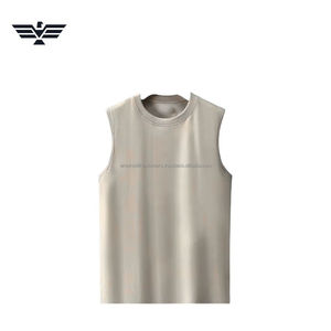 Wholesale Factory Customizable Mens Plain Sleeveless Tank <b>Top</b> Soft Cotton Breathable Sporty Gym Vest Casual Summer Front - Product Image 3