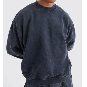 Fourniture directe d'usine sweat-shirt délavé à l'acide pour hommes de bonne qualité motif imprimé toutes tailles sweats de base - Product Image 3