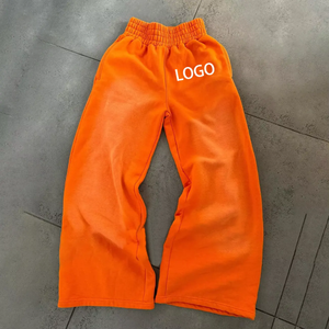 Custom Logo <b>Men</b> <b>Joggers</b> Street Wear Washed <b>Men's</b> Flare Sweatpants Flare <b>Cargo</b> Stacked <b>Men's</b> Acid Wash Pants Flare Trousers - Product Image 4