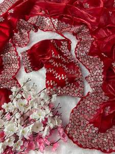 Banasi ชุดส่าหรีผ้าไหมสำหรับผู้หญิงสำหรับงานปาร์ตี้และเทศกาลราคาขายส่งเสื้อผ้าอินเดียและปากีสถาน - Product Image 6