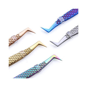 Pinzas de Acero Inoxidable de Alta Calidad con Punta Puntiaguda para Extensión de Pestañas, Herramientas de Precisión para Perfeccionar las Pestañas, Color Gris - Product Image 4