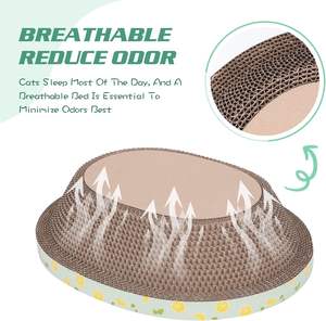 Oval Cardboard <span class=keywords><strong>Cat</strong></span> Scratcher Bett und <span class=keywords><strong>Lounge</strong></span>, langlebiges Wellpappen-<span class=keywords><strong>Scratch</strong></span>-Pad für Innen katzen, Klauen-Schleif spielzeug im Skateboard-Stil - Product Image 4