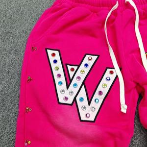 Pantalon de survêtement Hip Hop pour homme en coton personnalisé, brodé, patchwork, fermeture à cordon, French Terry, poids moyen, respirant - Product Image 2