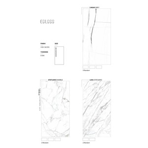 Grande Dalle 4x8ft Haute Brillance 1200x2400mm Porcelanato Marbre Noir Design Grands Carreaux de Sol en Porcelaine Vitrée Grossiste - Product Image 3