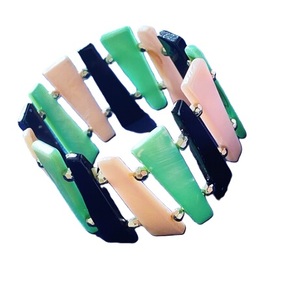 Nouveau Bracelet Vintage en Résine Acrylique Coloré et Perles en Laiton Fait Main Tendance Coquillage Résine Jonc Unisexe Bijoux de Mode pour Femme - Product Image 2