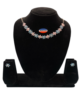 Elegant D880 Diamond Jewelry Set Stylish Classic Vintage <b>Necklace</b> and Earrings for Anniversaries and Parties - Product Image 2