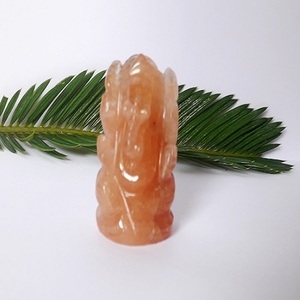 Sculpté à la main Ganesha idole améthyste Style Aventurine Sunstone Sculpture décorative pêche pierres précieuses artisanat pierre semi-précieuse artisanat - Product Image 2
