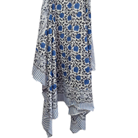 Sarong en coton Sanganeri Jaipuri imprimé à la main avec motif floral, écharpe faite à la main, séchage rapide et option grande taille