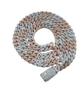 14K oro blanco acabado 9MM VVS1 Moissanite Cubic Zirconia colgante 925 plata esterlina diamante probador cadena cubana encanto - Product Image 1