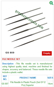 GS 807 Jeu d'aiguilles pour lime en acier nouvel état pour outils et équipements de bijouterie - Product Image 2