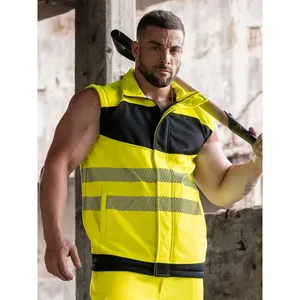 High Visibility Softshell Workwear <b>Jacket</b> with Reflective Stickers and <b>Lights</b> Promotional Product - Product Image 4