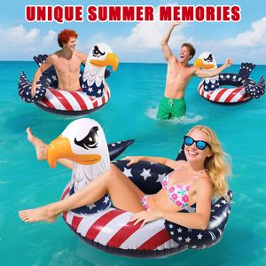 Flotador Inflable Premium con Forma de Águila para Piscina, Diseño de Bandera Americana, para el 4 de Julio, Anillo Flotante Grande para Natación, Balsa Flotante para Lago y Playa en Verano - Product Image 4