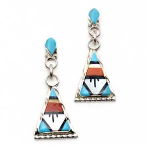 Boucles d'oreilles incrustation Zuni multicolore par Carol Niiha - Product Image 2