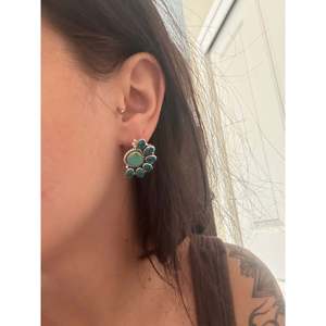 Southwest Handmade Multi Stone <b>Sterling</b> <b>Silver</b> Flower <b>Stud</b> <b>Earrings</b> - Product Image 2