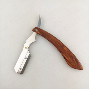 Premium Stainless Steel Foldable Straight <b>Razor</b> with Wooden Handle Professional Barber Shaving Tool Private Label - Product Image 4