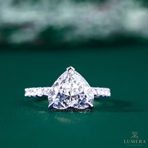 Bague de fiançailles solitaire en diamant taille cœur et taille rond, couleur D E, clarté VVS2 VS1, bijou raffiné, cadeau pour elle - Product Image 1