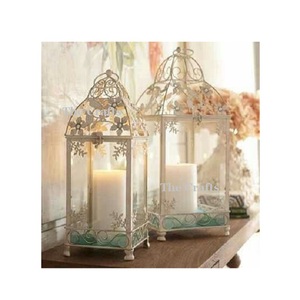 <b>Set</b> Of Two <b>Square</b> Shape Hanging Lantern In Iron White Color Hanging Lantern For Home And Hotel Decoration Use - Product Image 4