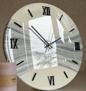 Elegante Reloj de Pared de Resina con Diseño Minimalista y Patrones Geométricos Únicos para Decoración de Dormitorio, desde India - Product Image 2