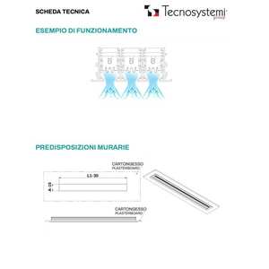 Diffuseur linéaire en PVC anti-condensation à 3 fentes Tecnosystemi pour systèmes CVC, pièce de retour d'air - Product Image 1