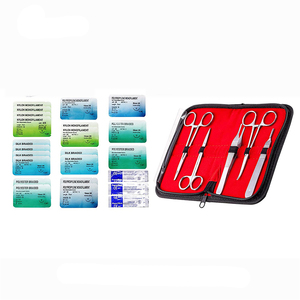 5 pièces Kits de suture chirurgicale avec manche Scalpel couteau ciseaux pince à épiler ensembles d'outils avec étui en cuir - Product Image 4