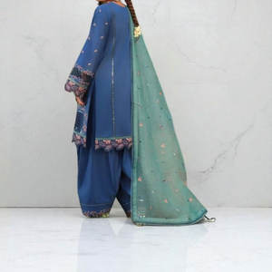 Salwar Kameez décontracté brodé de haute qualité pour femmes, tenue trois pièces prête à l'emploi avec Dupatta et pantalon - Product Image 3