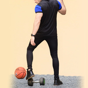 Sportswear <b>Polo</b> Shirt and Joggers <b>Set</b> Of 2 Pieces Short Sleeve Fitness Wear Athletic <b>Men</b> Tracksuits With Stripe Accent - Product Image 2