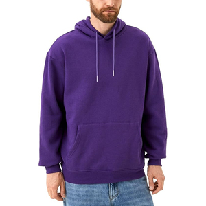 Sweat-shirt à capuche pour homme, violet, coupe classique, en molleton de coton, décontracté, avec poche, pour l'automne - Product Image 1